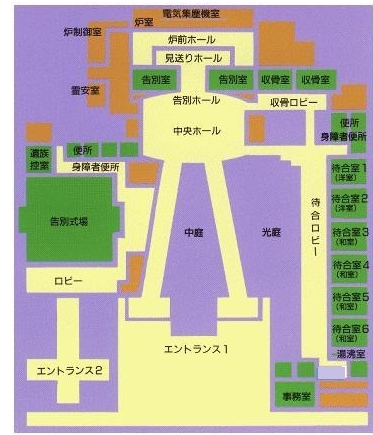 茅ヶ崎市斎場のフロアマップ