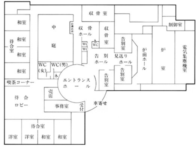平塚市聖苑のフロアマップ